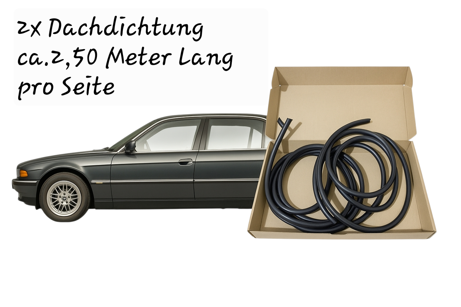 E38 passt bei BMW Gummiblende Ziergummi "51132421507" L+R 5,5 Meter