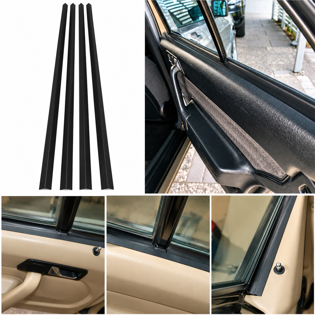 4-teilige schwarze Reparaturleisten passend für Mercedes-Benz W201 190E